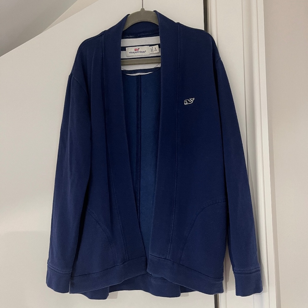 Vineyard Vines girls navy open cardigan